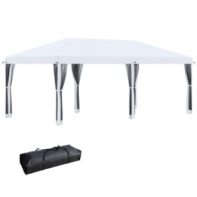Outsunny 10' X 20' Pop Up Canopy Tent With Netting, Heavy Duty Instant Sun Shelter, Large Tents For