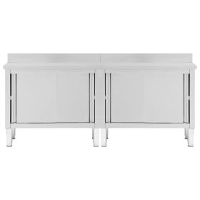 vidaXL work table 200x50x(95-97)cm stainless steel