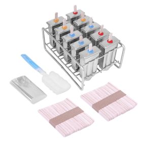 10 Molds Stainless Steel Ice Cream Pop Mold Lolly Popsicle  100Pcs Stick Holder Round head