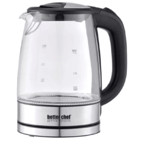 cBetter Chef 1100W 7-Cup Cordless Electric Borosilicate Glass Kettle with Stainless Steel Accents