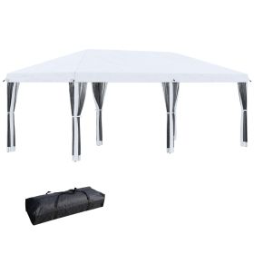 Outsunny 10' X 20' Pop Up Canopy Tent With Netting, Heavy Duty Instant Sun Shelter, Large Tents For