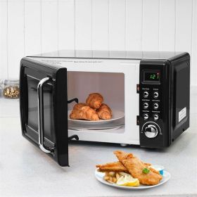 Microwave Oven with 5 Micro Power and 700W Retro Countertop Auto Cooking Function (Color: Golden)